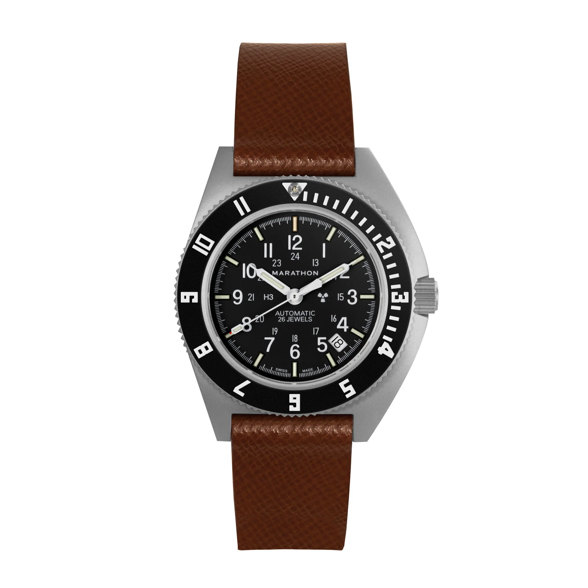 20mm 2-Piece Leather Strap, Cognac with Parkerized Hardware - Image 12