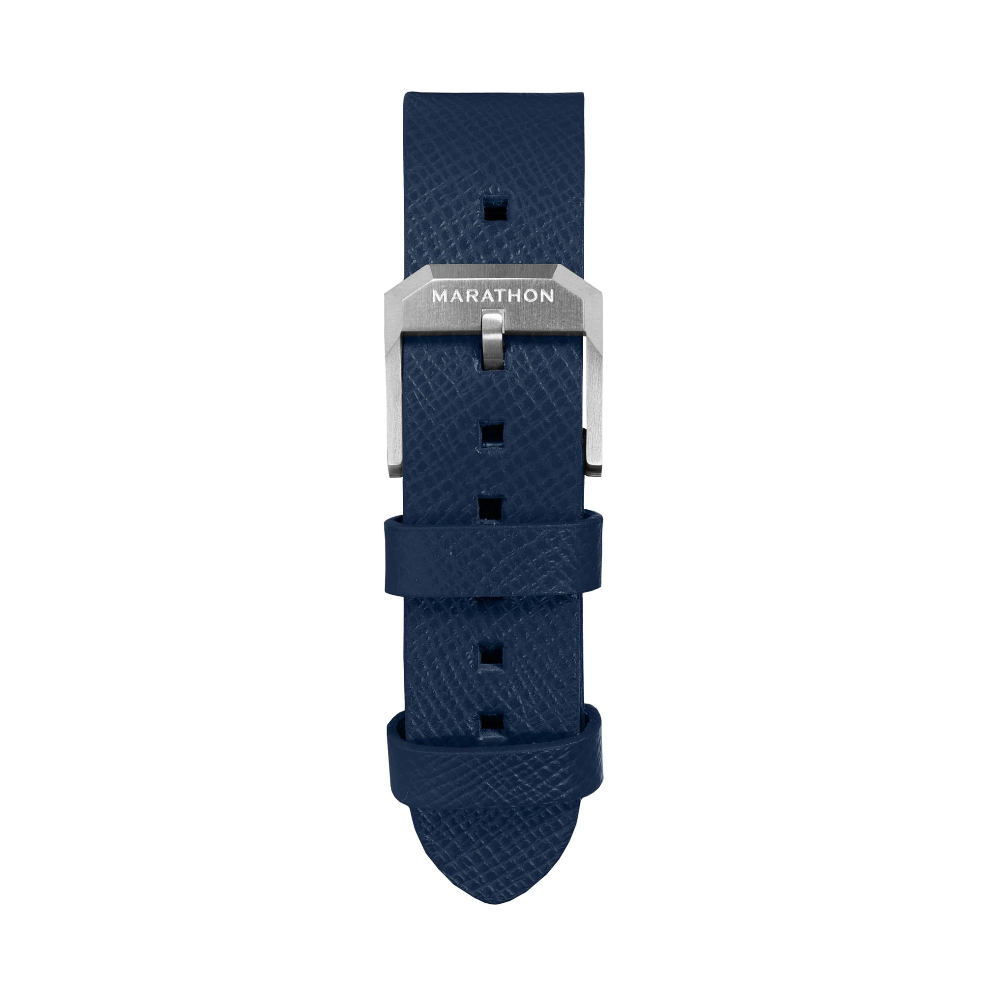 20mm 2-Piece Leather Strap, Royal Blue with Brushed Steel Hardware - Image 3