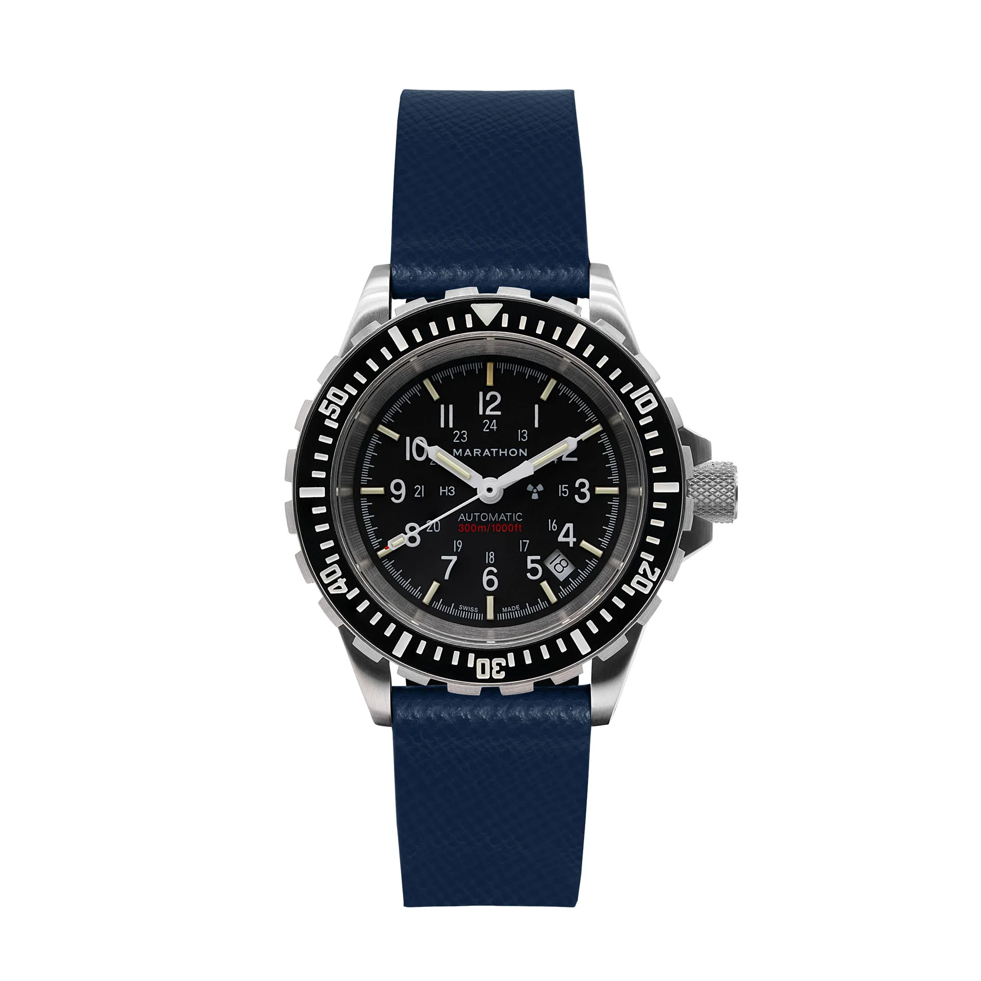 20mm 2-Piece Leather Strap, Royal Blue with Brushed Steel Hardware - Image 5