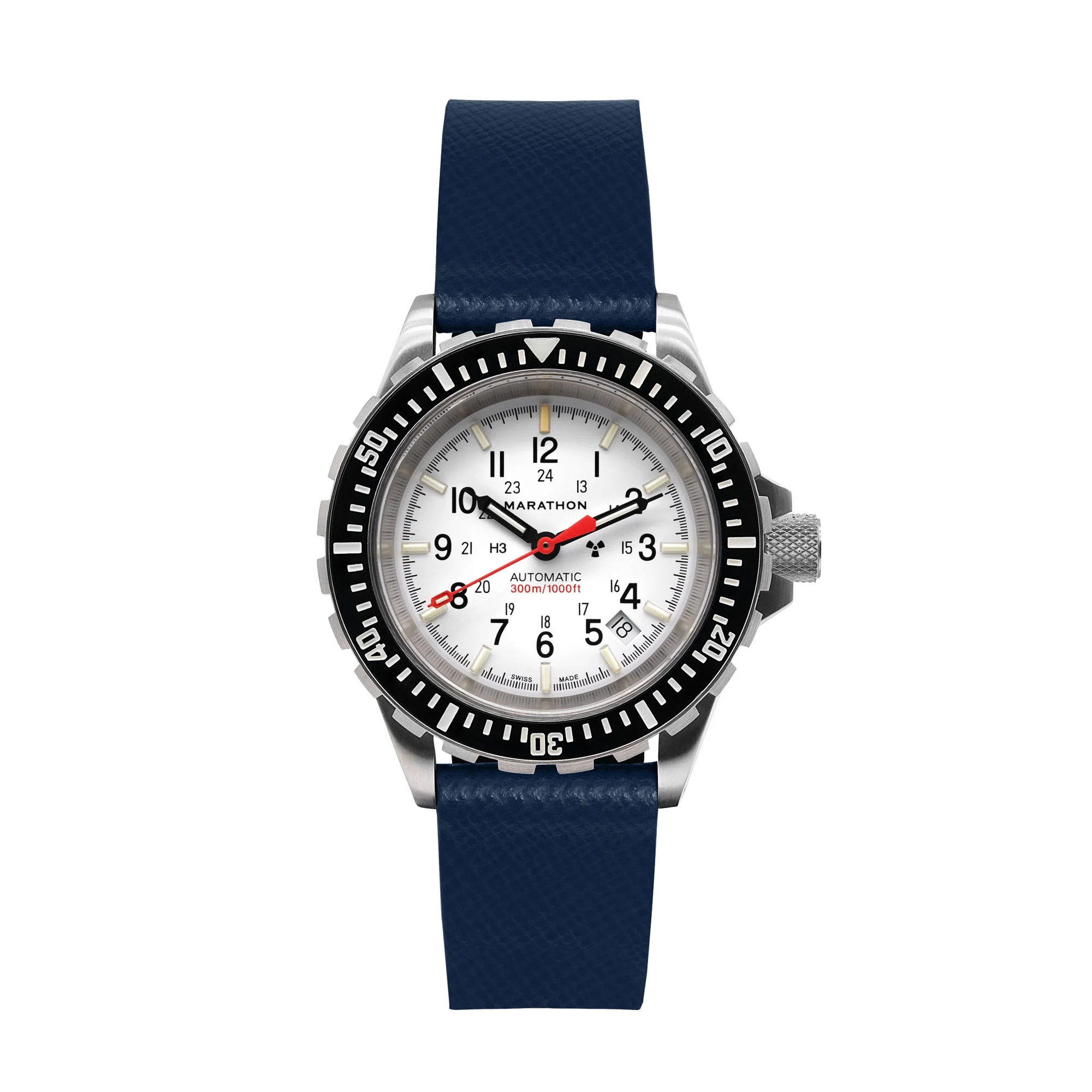 20mm 2-Piece Leather Strap, Royal Blue with Brushed Steel Hardware - Image 6