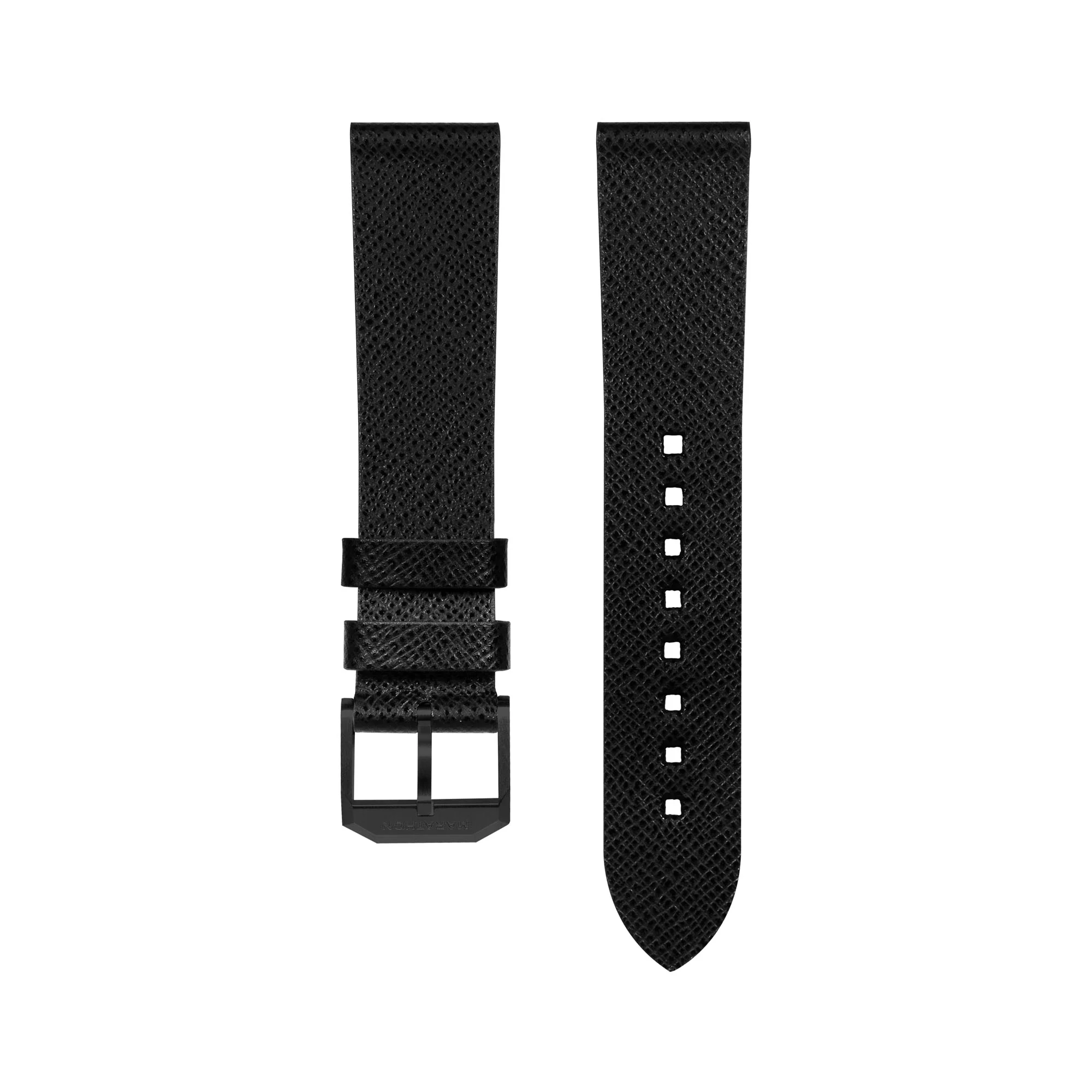 2-Piece Leather Strap, 22mm, Black, Anthracite Hardware - Image 4